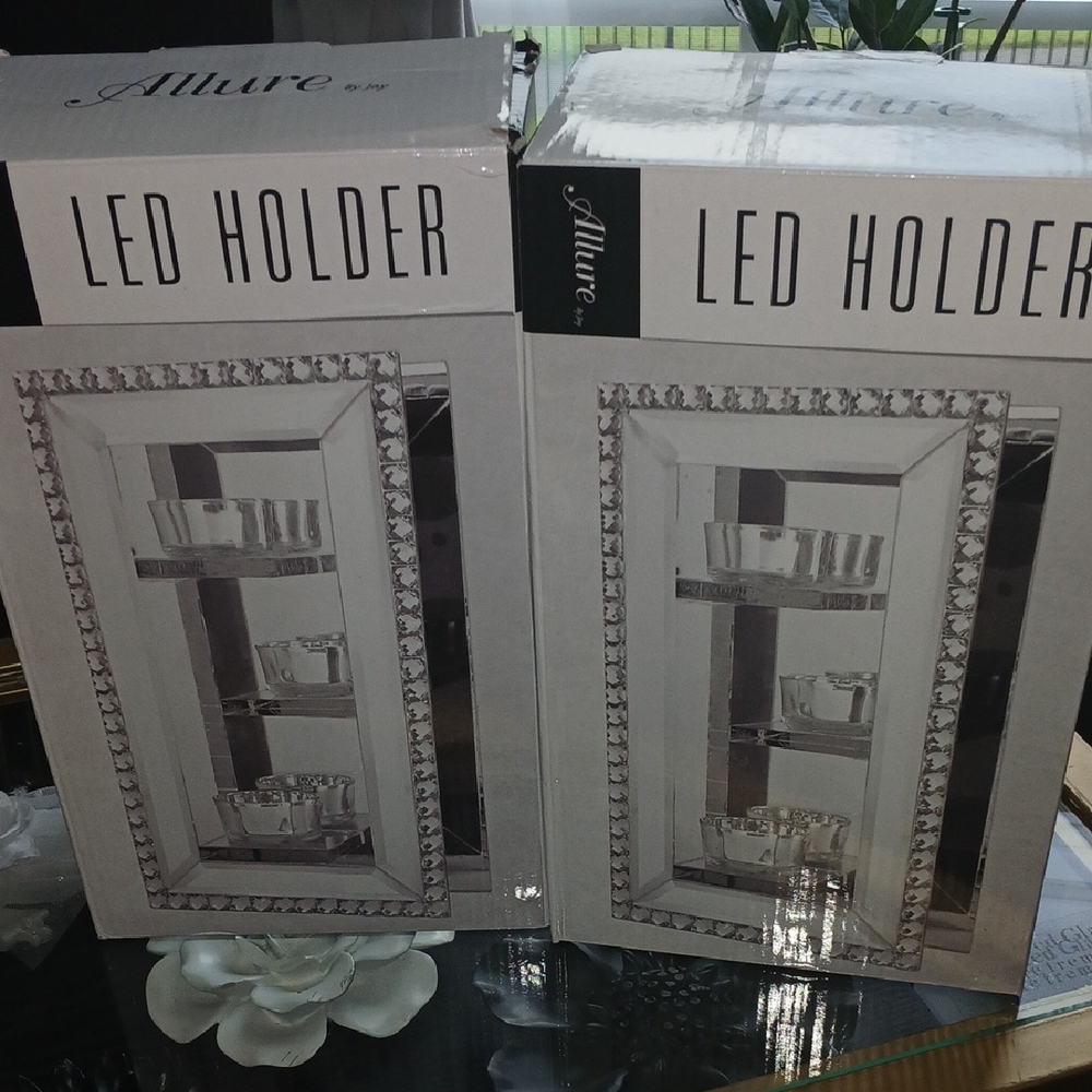 Allure Crystal LED Candle Holder Set